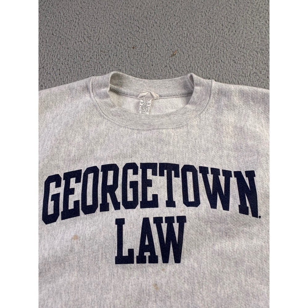 Georgetown University Law School Champion Reverse Weave Sweatshirt Gray Mens S - Picture 2 of 14